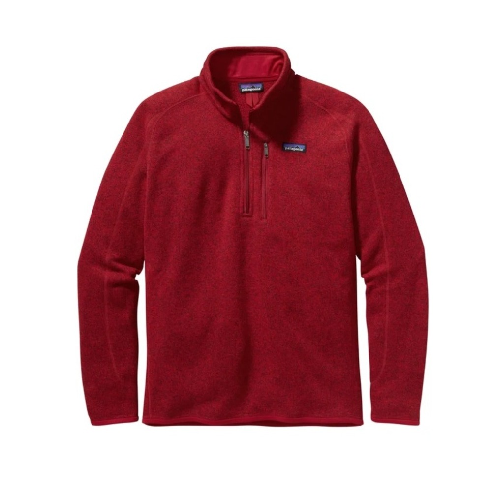 Patagonia Better Sweater Quarter Zip Pullover Fleece Red Medium 25522 Heathered